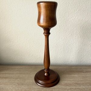 Vintage Wood Candlestick Holder